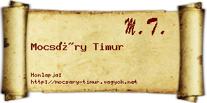 Mocsáry Timur névjegykártya